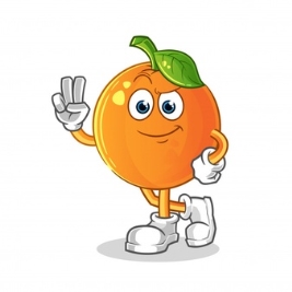 Оранжевый мультипликационный персонаж | Премиум векторы
